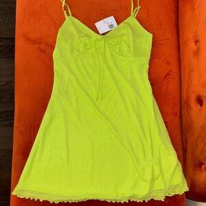 Brand New With Tags Forever 21 Green Mini Dress with Spaghetti Straps